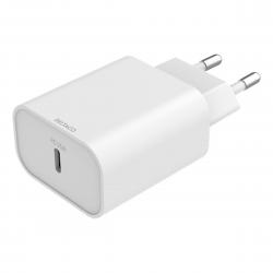 Deltaco Usb-c Wall Charger,1x Usb-c Pd 20 W,pps 25 W,white - Oplader