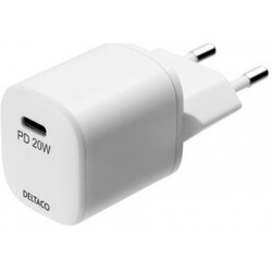 Deltaco Wall Charger Usb-c Pd 20w, White - Oplader