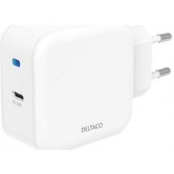 Deltaco Wall Charger Usb-c Pd 30w, White - Oplader