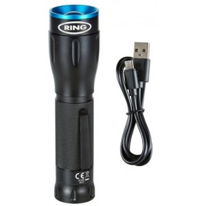 Ring Zoom 300 Lm Alu Torch, Rechargeable + Pb Function - Lommelygte