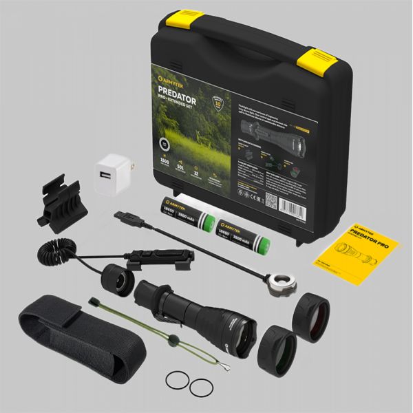 Køb Armytek Predator Pro Extended Set / Fully Equipped Set For Tactical Tasks: Flashlight, Two 18650 Li-ion Batteries, Magnetic Usb Charger, Magnetic Mount, Magnetic Remote Switch, Two Color Filters - Lommelygte (6957713003849)
