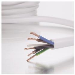 Nq Power Power Cable H05vv-f (5x1.5mm), 2m, White - Ledning