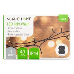 Nordichcul String Light, 3m, 40l, Ww, Battery, Ip44, Timer - Lyskæde
