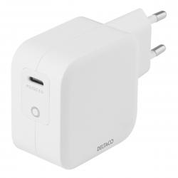 Deltaco Wall Charger, Usb-c, 60w W/pd & Gan Techn., White - Oplader