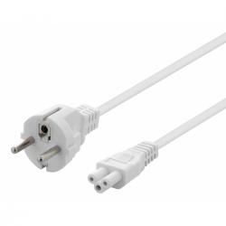 Deltaco Cable Straight Cee 7/7-iec C5 3x0.75mm2 Wht 0,5m - Ledning
